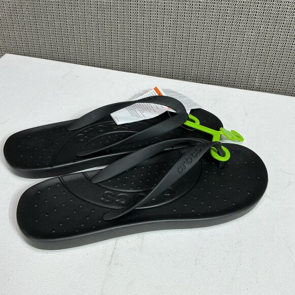 Crocs Flip Shoes Mens Size 9 Women’s 11 Thong Sandals Comfort Black - Picture 6 of 8